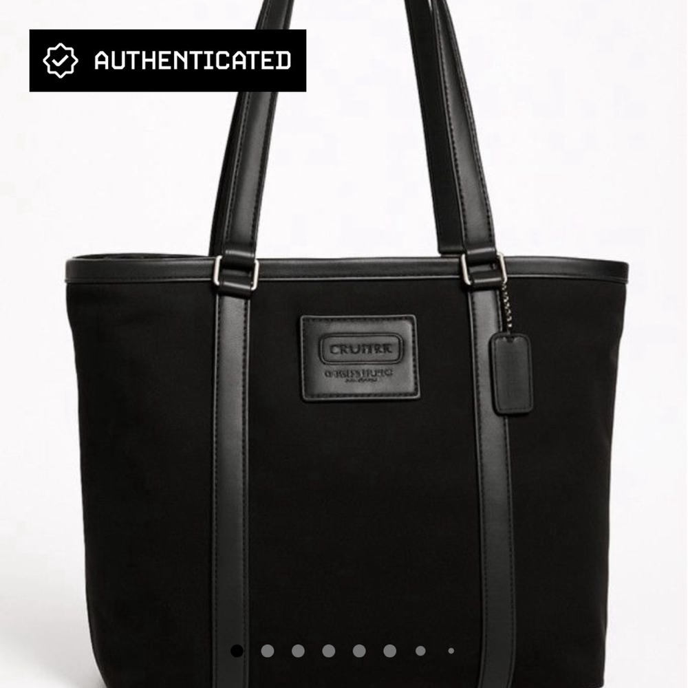 Coach Black Canvas Leather Trim Tote Bag Legacy Leatherware